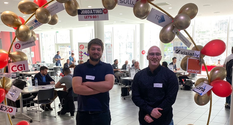 Anthony and Kevin at the JobDating of the IPI Lyon school
