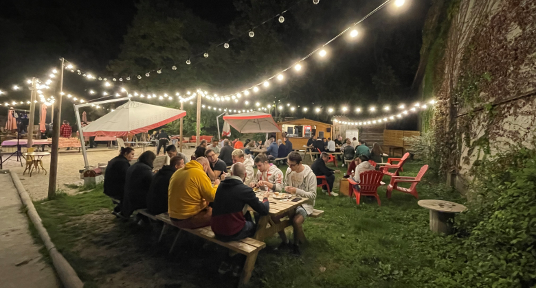 Employees enjoy a Guinguette theme evening